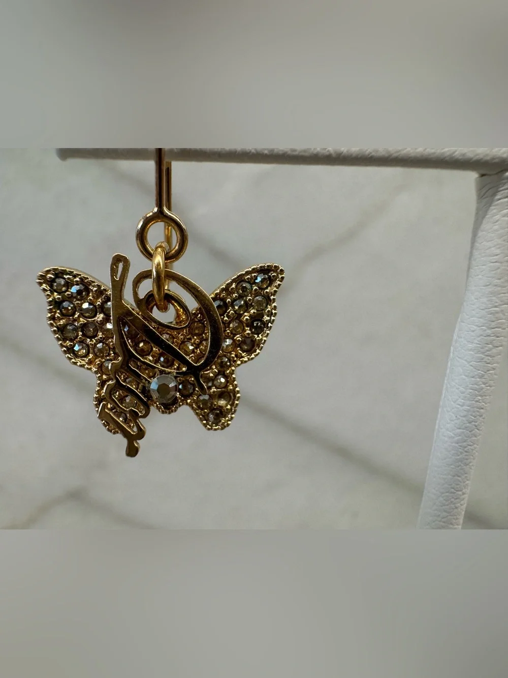 Christian Dior Butterfly Earrings Gold